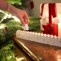 Calendrier de l'Avent en bois - Village de Noël
