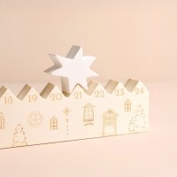 Calendrier de l'Avent en bois - Village de Noël