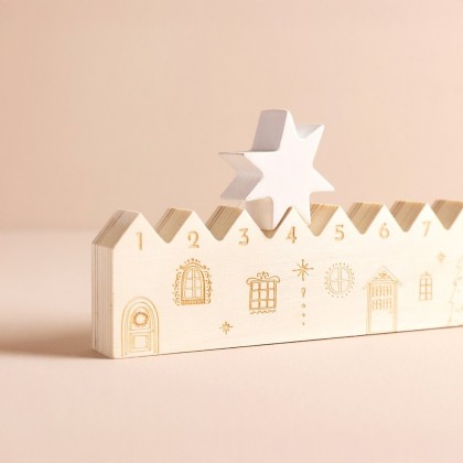 Calendrier de l'Avent en bois - Village de Noël