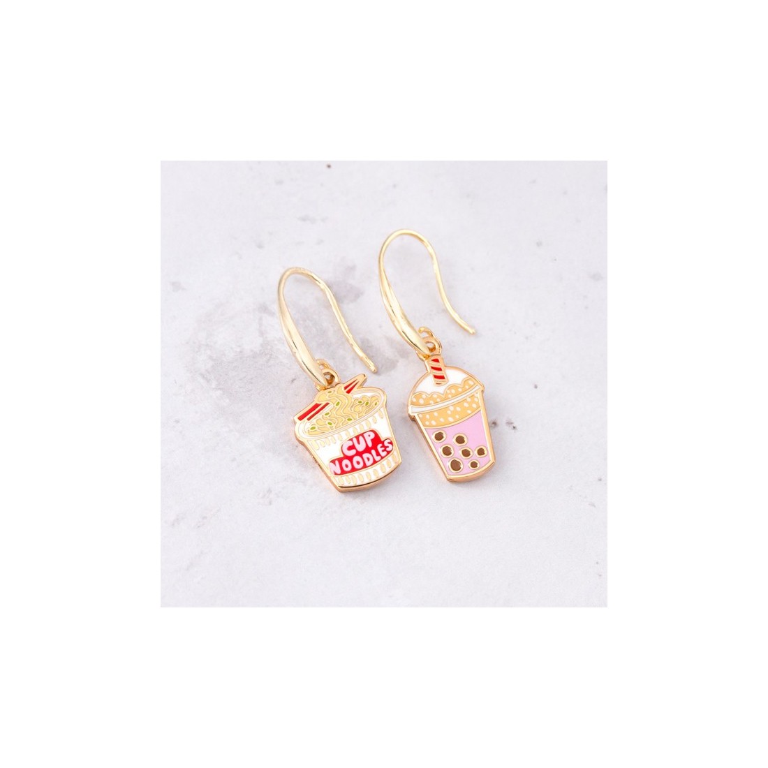 Boucles d'oreilles - Noodle & boba