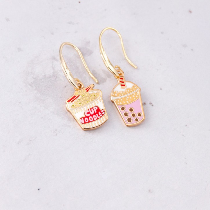 Boucles d'oreilles - Noodle & boba