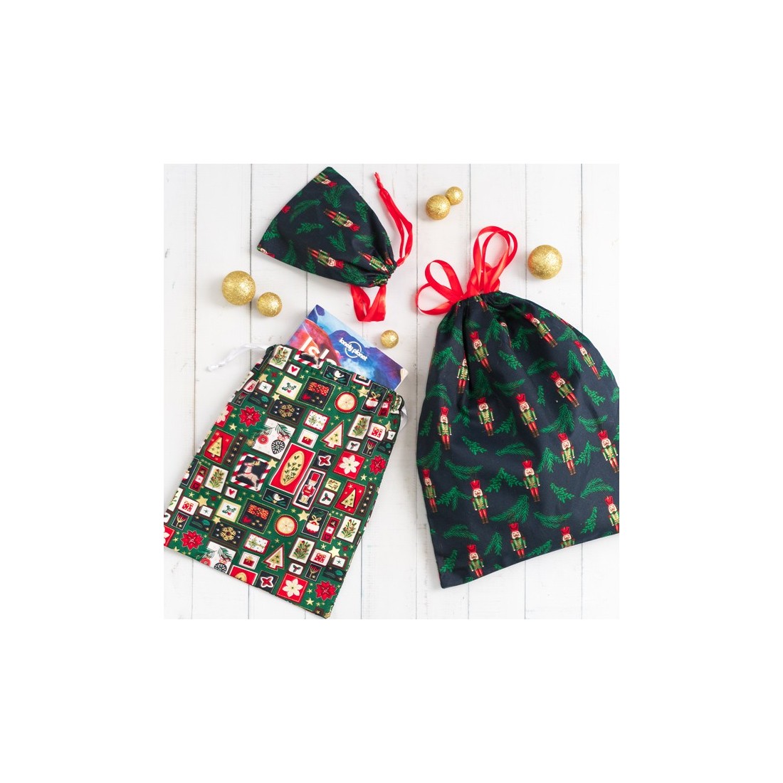 Pochette cadeau en coton réutilisable