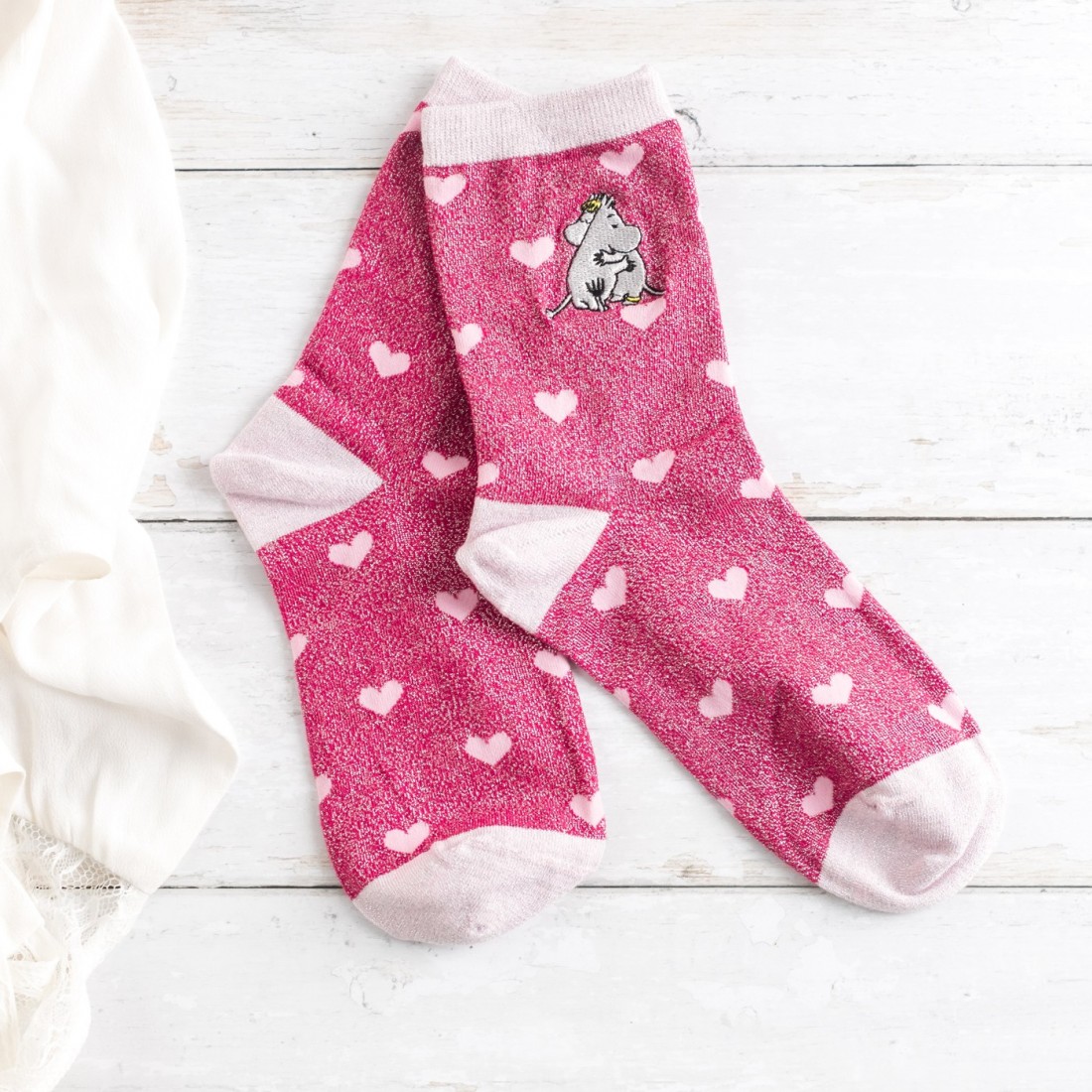 Chaussettes à paillettes - Moomin Love brodé