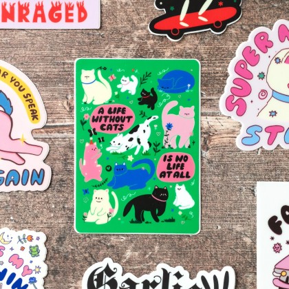 Grand sticker - A life without cats