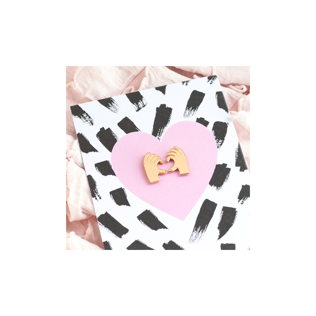 Card + pins - I heart you