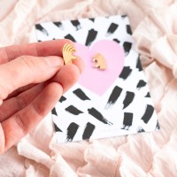 Carte + pin's - I heart you