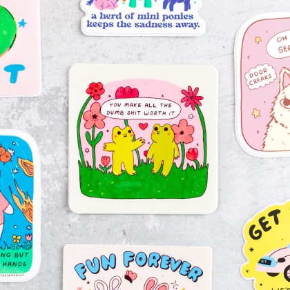 Grand sticker - Frog friends