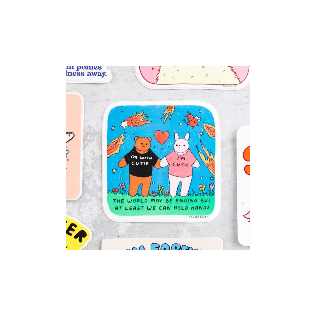 Large sticker - Hold hands