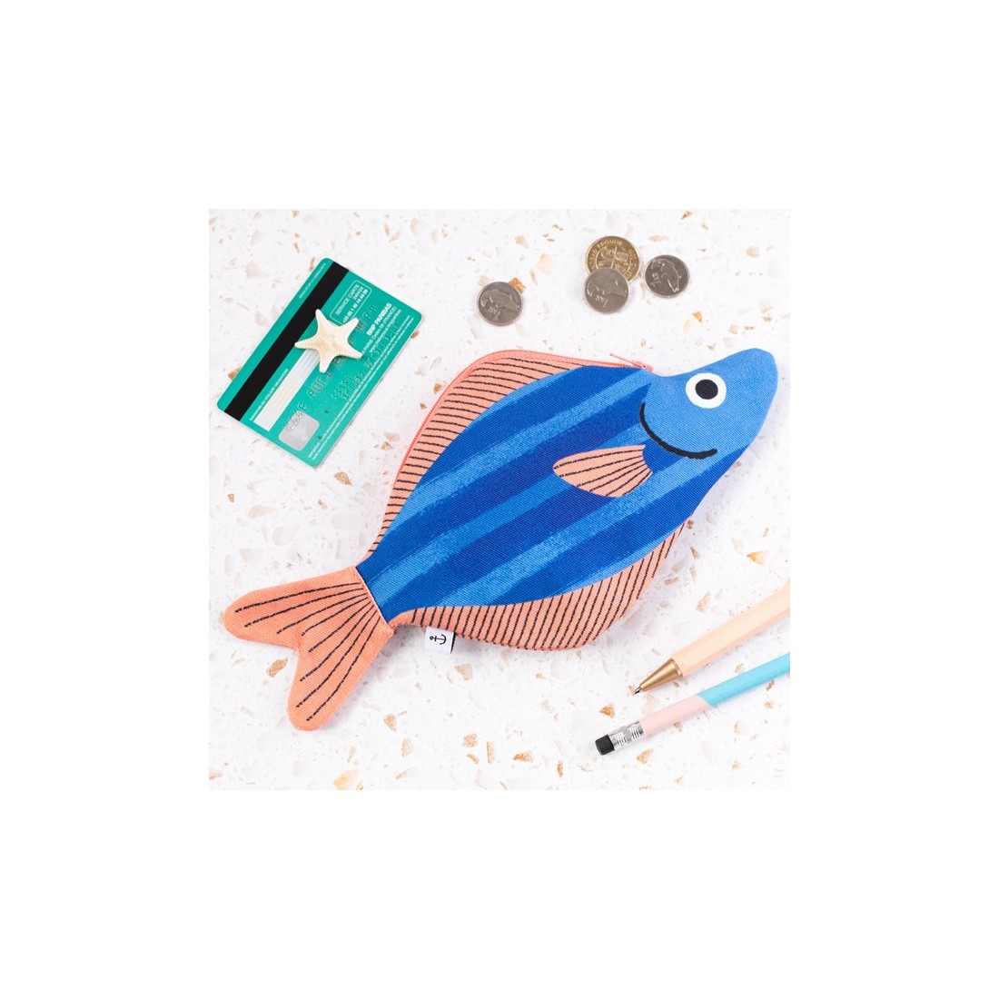 Pochette zippée poisson - Bar