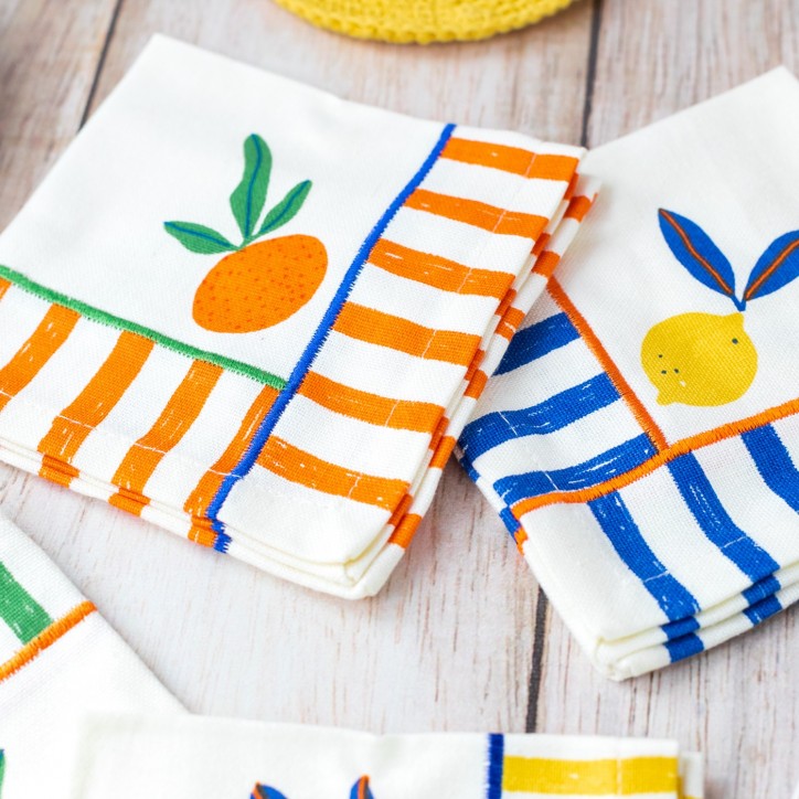 Cotton napkin set - Citrus burst