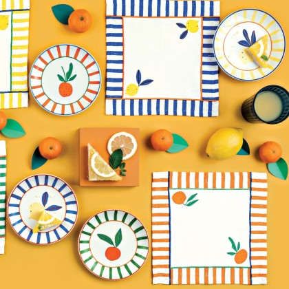 Cotton napkin set - Citrus burst