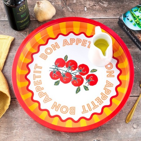 Plateau en métal - Bon appétit (tomates)