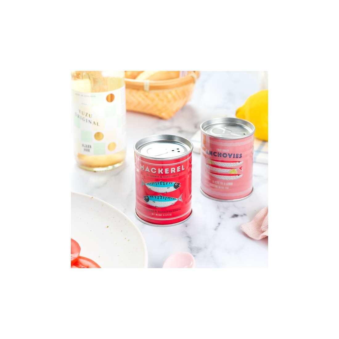 Salt and pepper shakers - Anchovies & mackerel