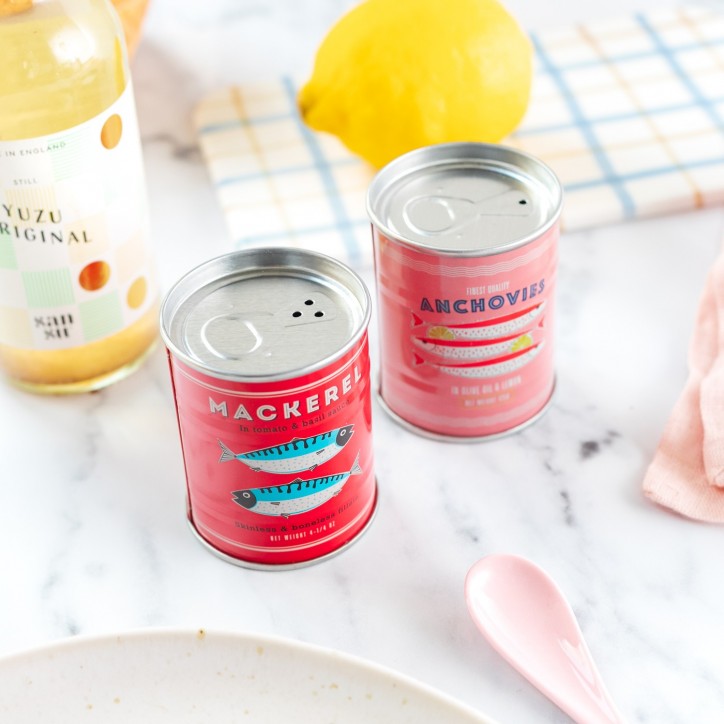 Salt and pepper shakers - Anchovies & mackerel