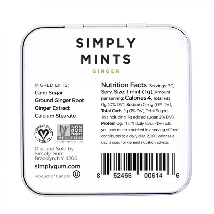 Bonbons Simply mint - Gingembre