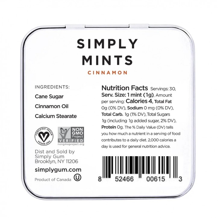 Bonbons Simply mint - Cannelle