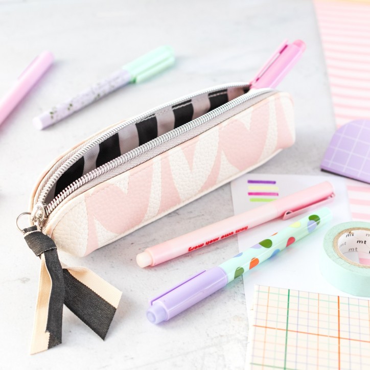 Trousse - Pink checkmate hearts