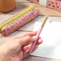 Set de trousse et stylo - Pink vintage floral