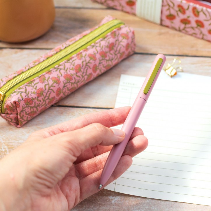 Set de trousse et stylo - Pink vintage floral