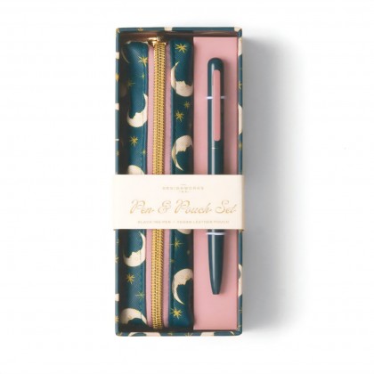 Set de trousse et stylo - Teal moon