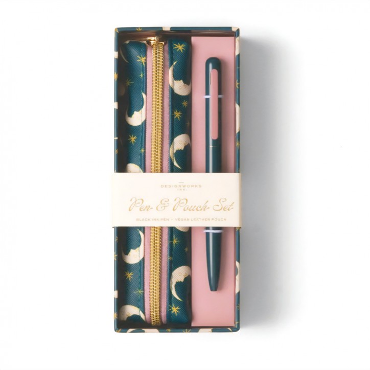 Set de trousse et stylo - Teal moon