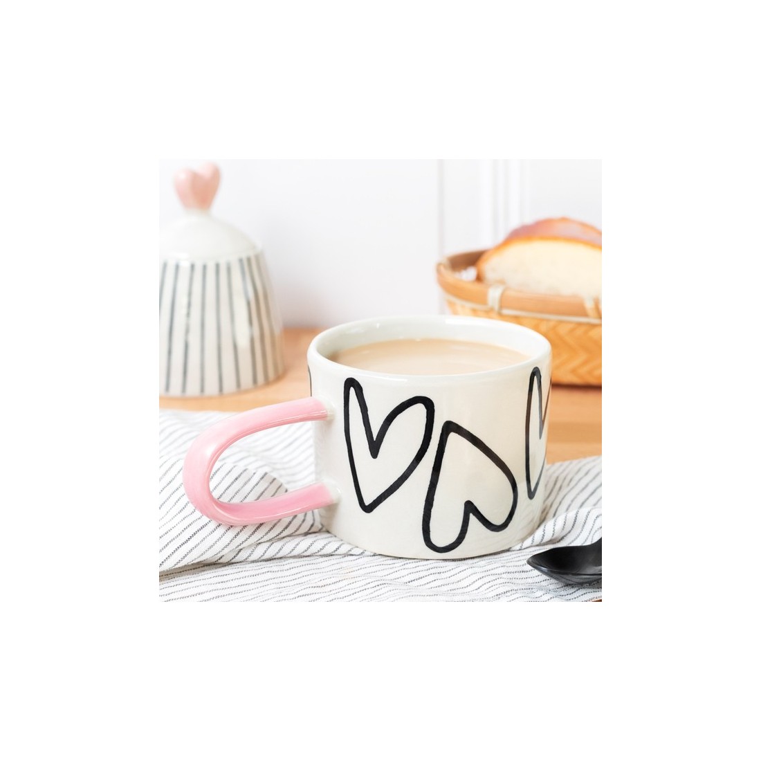 Stoneware mug - Big hearts