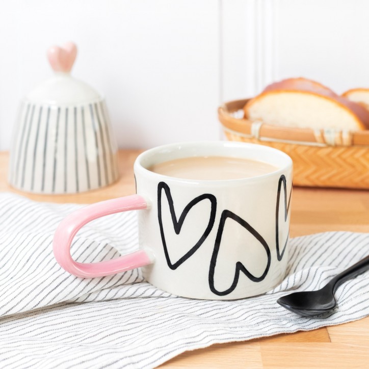 Stoneware mug - Big hearts