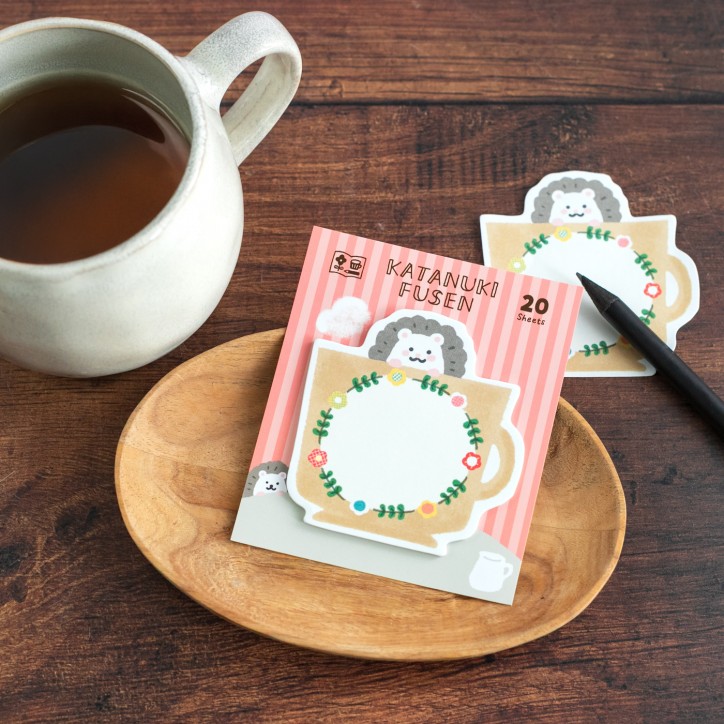 Bloc de notes adhésives post-it import Japon hérisson dans une tasse