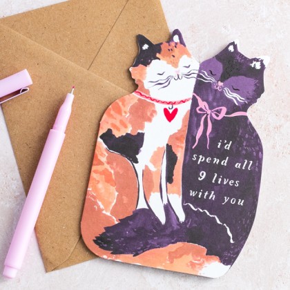 Carte I'd spend 9 lives with you - Sister paper co