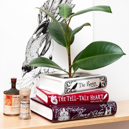 Stacked book planter - Edgar Allan Poe The Raven
