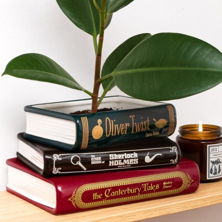 Stacked book planter - English classics