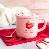 Mug - Hot cocoa and chill rose et rouge