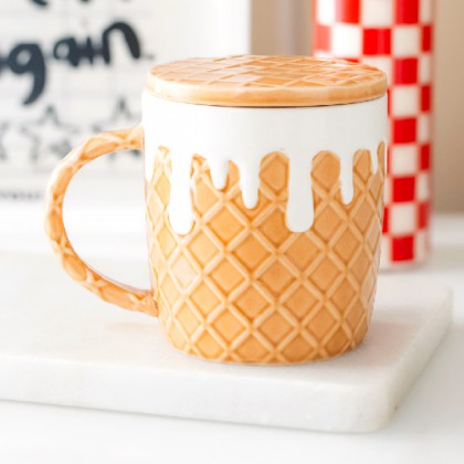 Mug avec couvercle - Gaufre