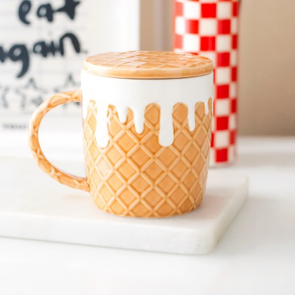 Mug avec couvercle - Gaufre