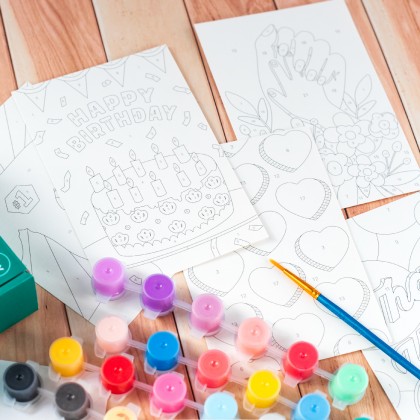 Kit de peinture au numéro - Cartes de voeux