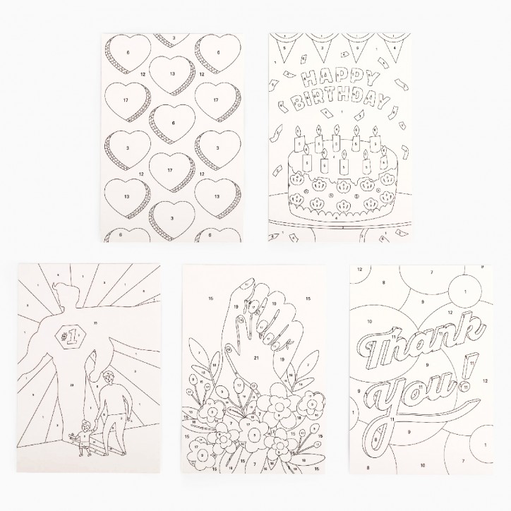 Kit de peinture au numéro - Cartes de voeux DIY