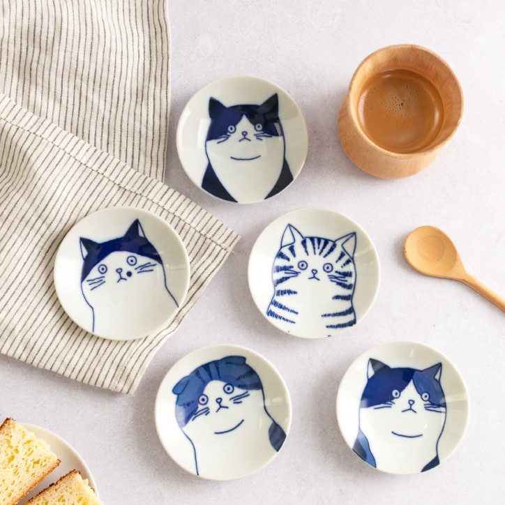 Set de 5 coupelles - Chat japonais Shichita