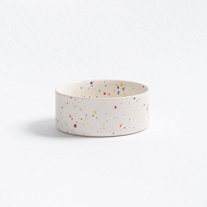 Set de gamelles chat ou chien - New party confetti - blanc