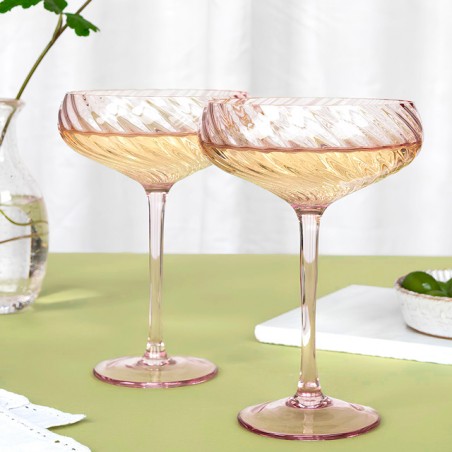 Set de deux verres à cocktail/champagne - Rosée