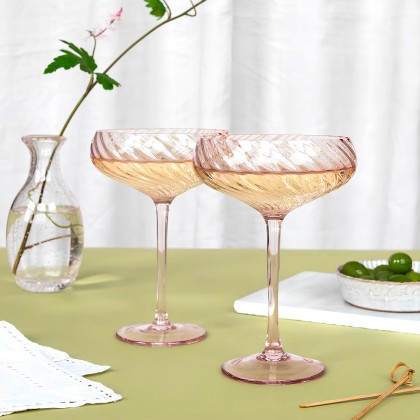 Set de deux verres à cocktail/champagne - Rosée