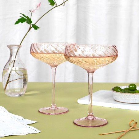 Set de deux verres à cocktail/champagne - Rosée
