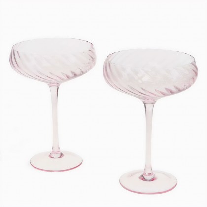 Set de deux verres à cocktail/champagne - Rosée