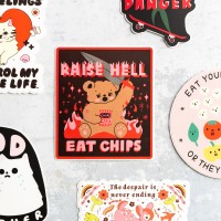 Grand sticker - Raise hell, eat chips