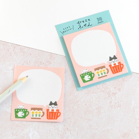 Bloc de notes adhésives - Kitties and mugs