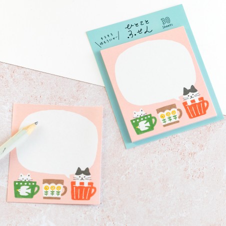 Bloc de notes adhésives - Kitties and mugs