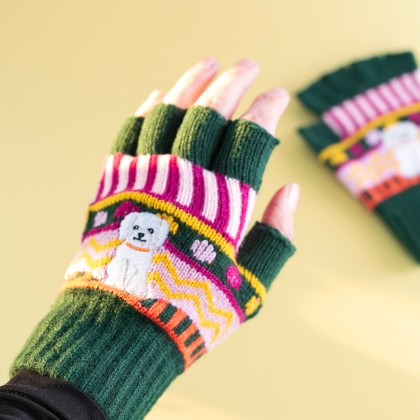 Fingerless gloves - Dog house