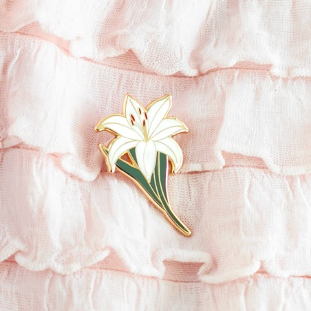 Enamel pin - White lily