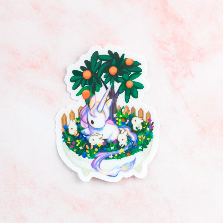 Grand sticker vinyle - Bonsai garden (licorne)