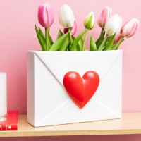 Vase - Coeur Enveloppe Lettre d'amour Fluid market - Cadeau St valentin