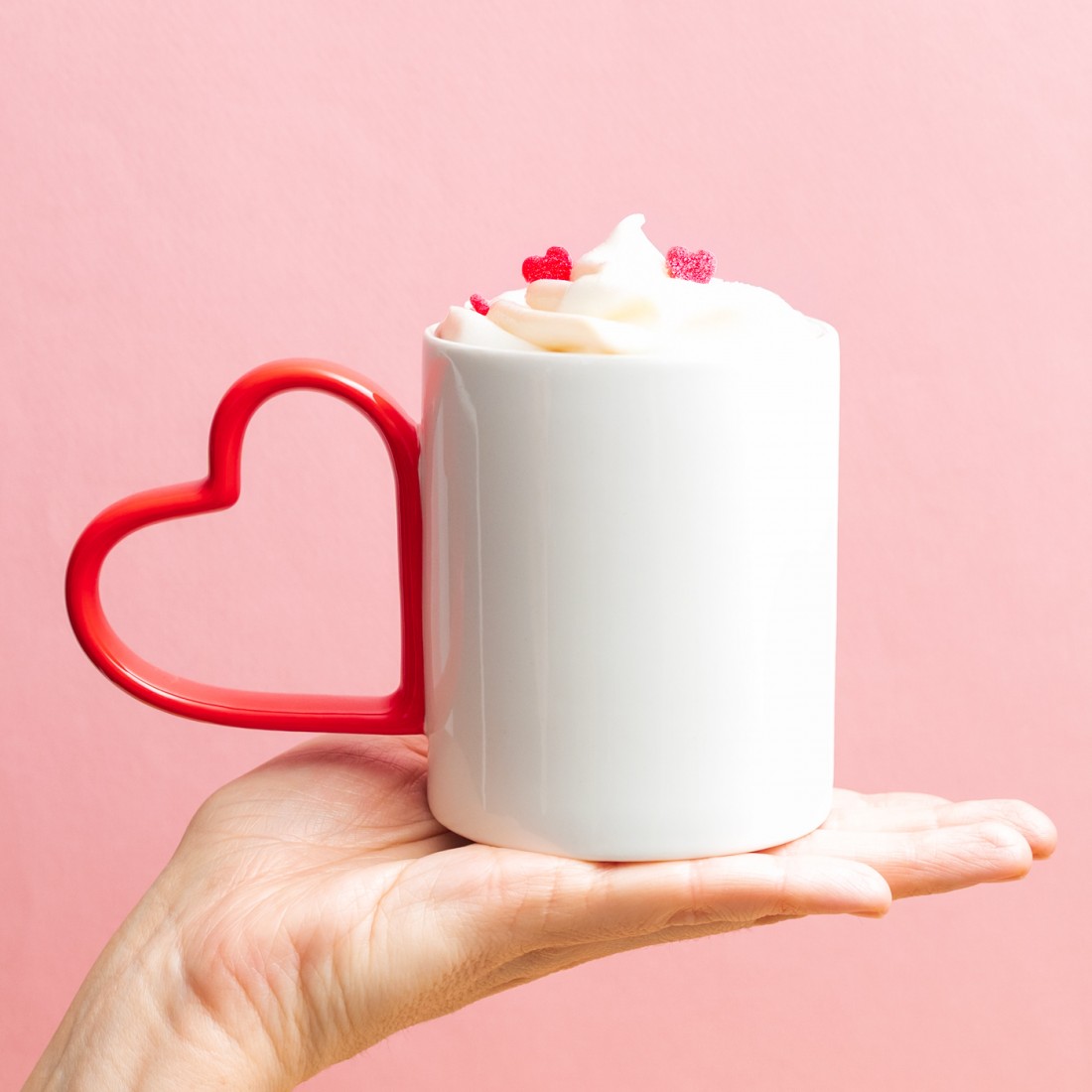 Mug - Anse en forme de Coeur rouge - Fluid market